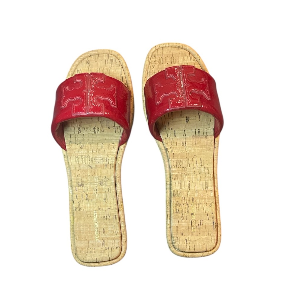 Tory Burch Patent Leather Sport Slides New-No Box, Size 13 - Picture 2 of 6
